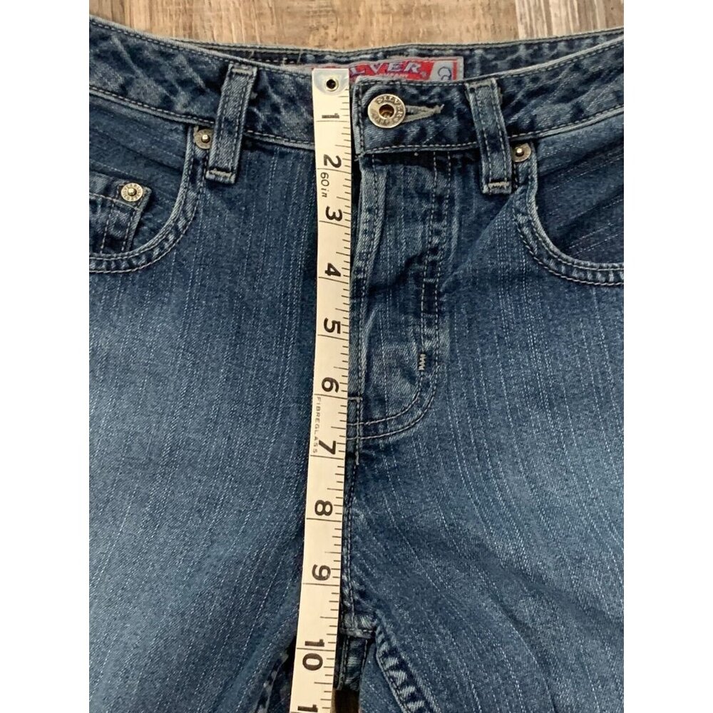 Silver Jeans Flare Pants Womens Size 25/31 Denim Button Fly Mid Rise Blue Cotton - Picture 12 of 15